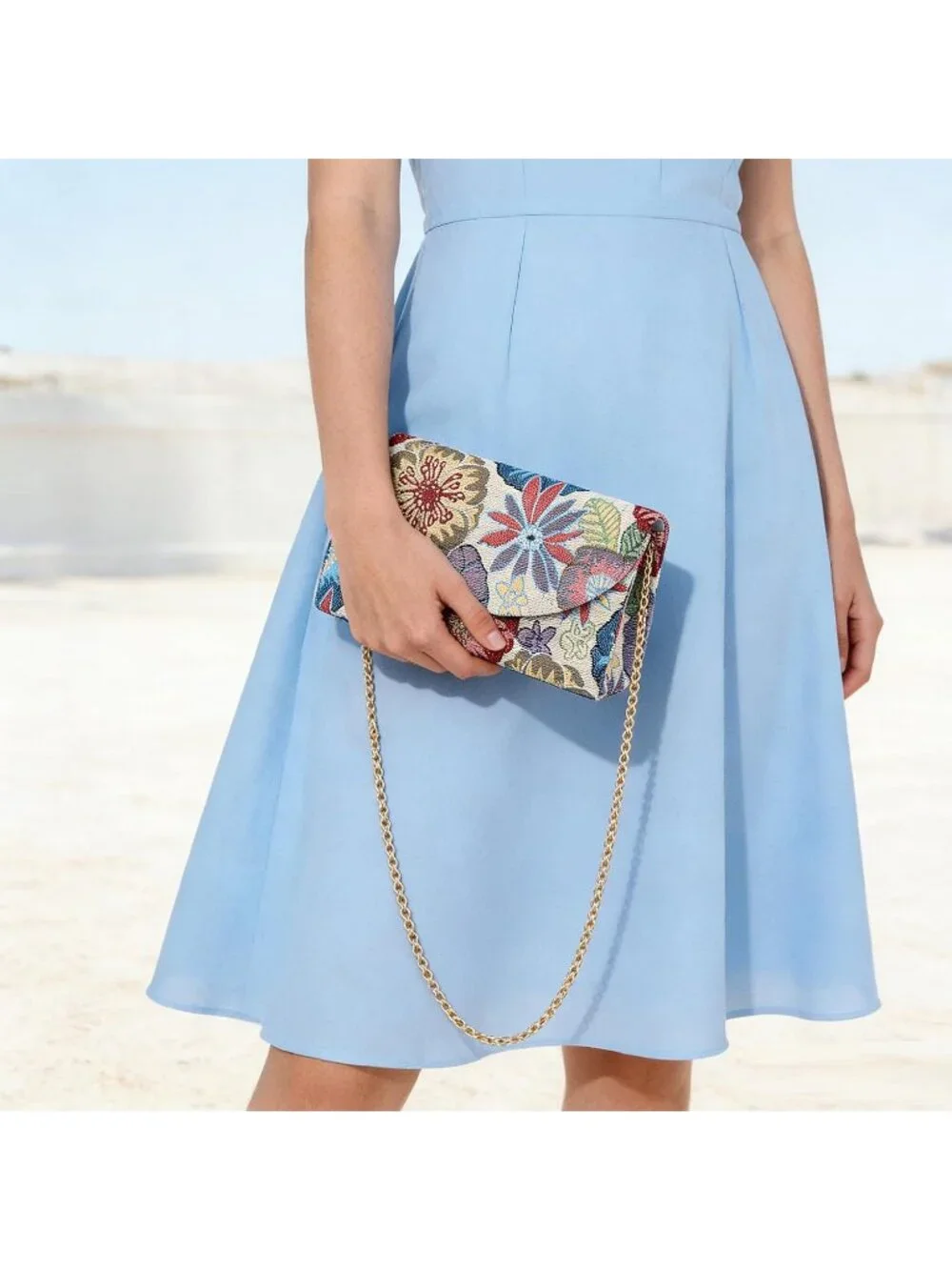 Women's Red Sparkling Envelope Purse Detachable Chain Evening Bag